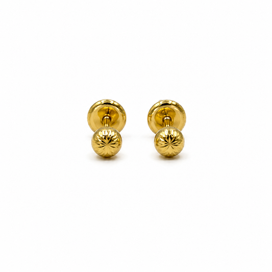 Topos bola diamantados  Oro amarillo 18k 0,53 Gr / 4 mm