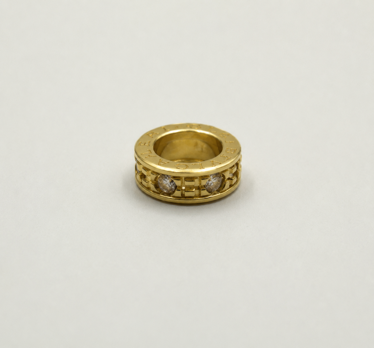 Herraje Separador Circon Blanco Oro amarillo 18k 0,57 Gr / 0,7 Cm