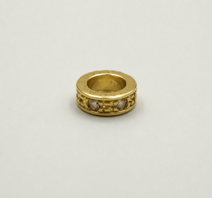 Herraje Separador Circon Blanco Oro amarillo 18k 0,57 Gr / 0,7 Cm