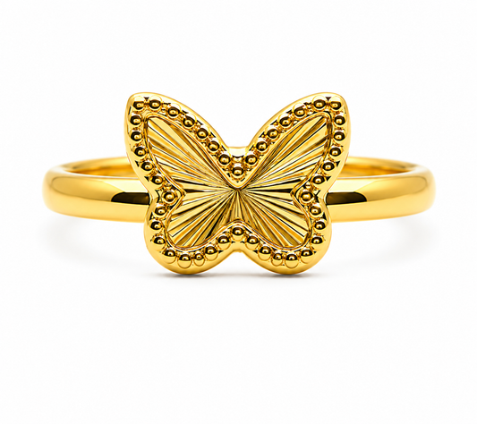 Anillo Mariposa Oro amarillo 18k / Talla 6 1/2 / 1,19 Gr / 10 mm