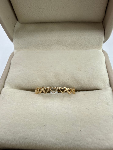 Anillo Corazones Oro amarillo 18k / Talla 8 / 1,27 Gr / 2,5 mm
