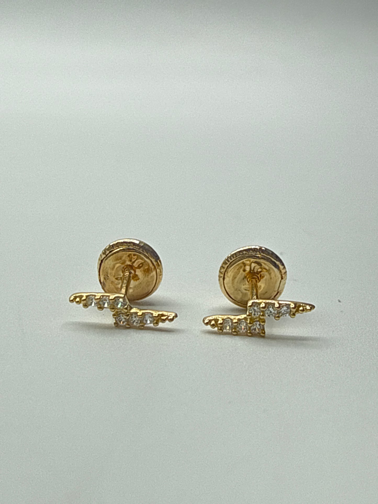Topos Rayo Circon Blanco Oro amarillo 18k 0,55 Gr / 8,05 mm
