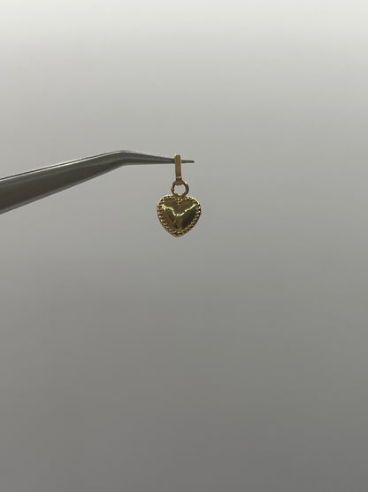 Dije Corazon Diamantado Oro amarillo 18k 0,34 Gr / 8,1 mm / 7,9 Cm