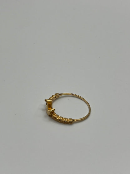 Anillo corona circon blanco Oro amarillo 18k / Talla 7 3/4 / 1,72 Gr / 7,66 mm