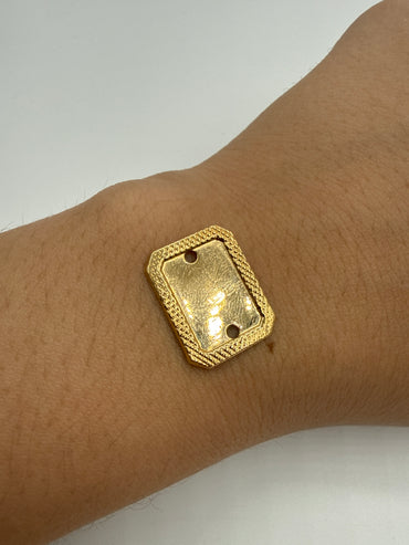 Herraje Placa Diamantada Oro amarillo 18k 0,78 Gr / 1,8 Cm