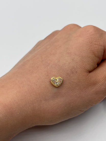 Herraje Corazon Diamantado Oro amarillo 18k 0,19 Gr / 0,8 Cm