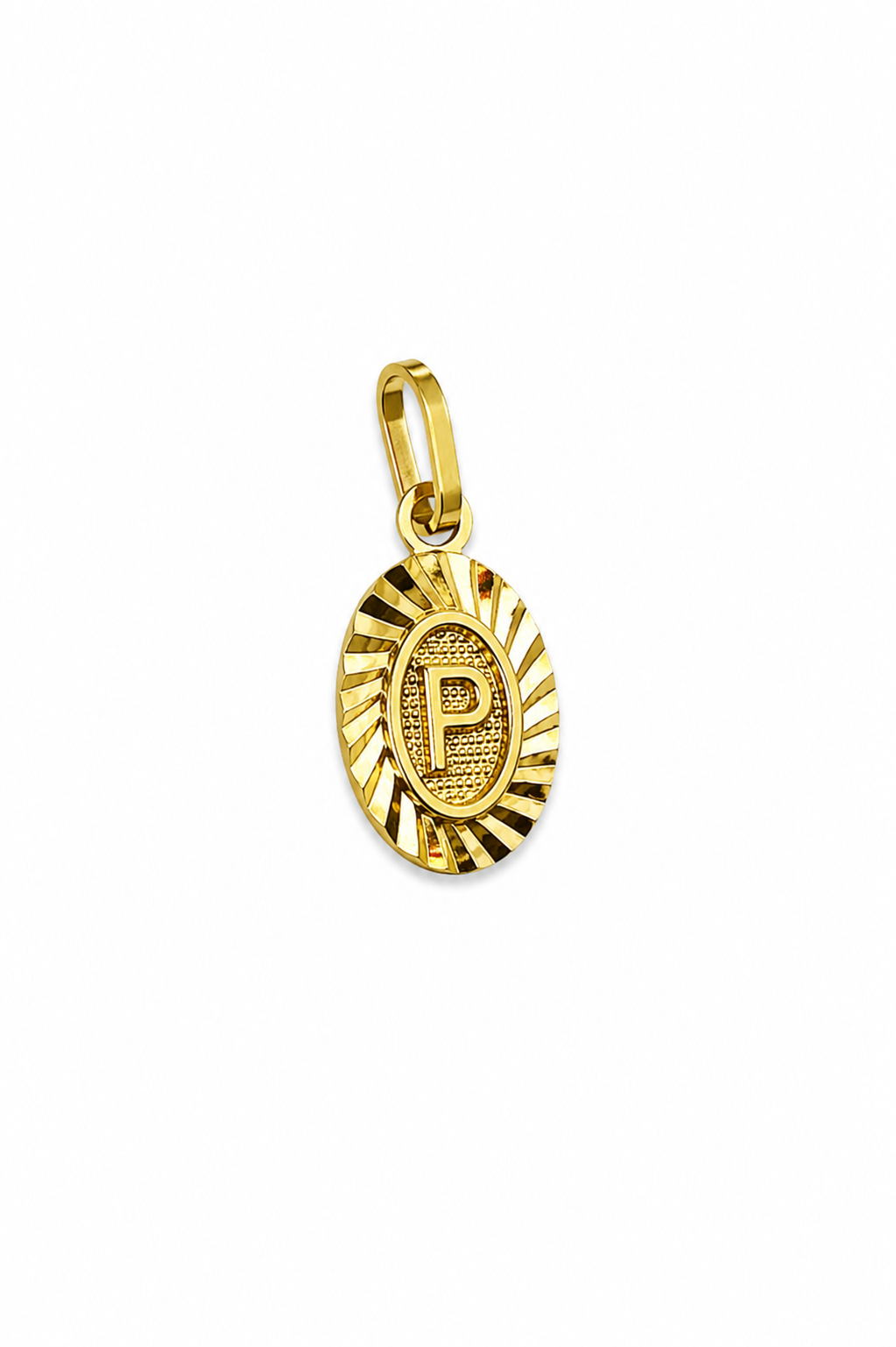 Dije Letra P Oro amarillo 18k 0,45 Gr / 7,5 mm / 0,9 Cm