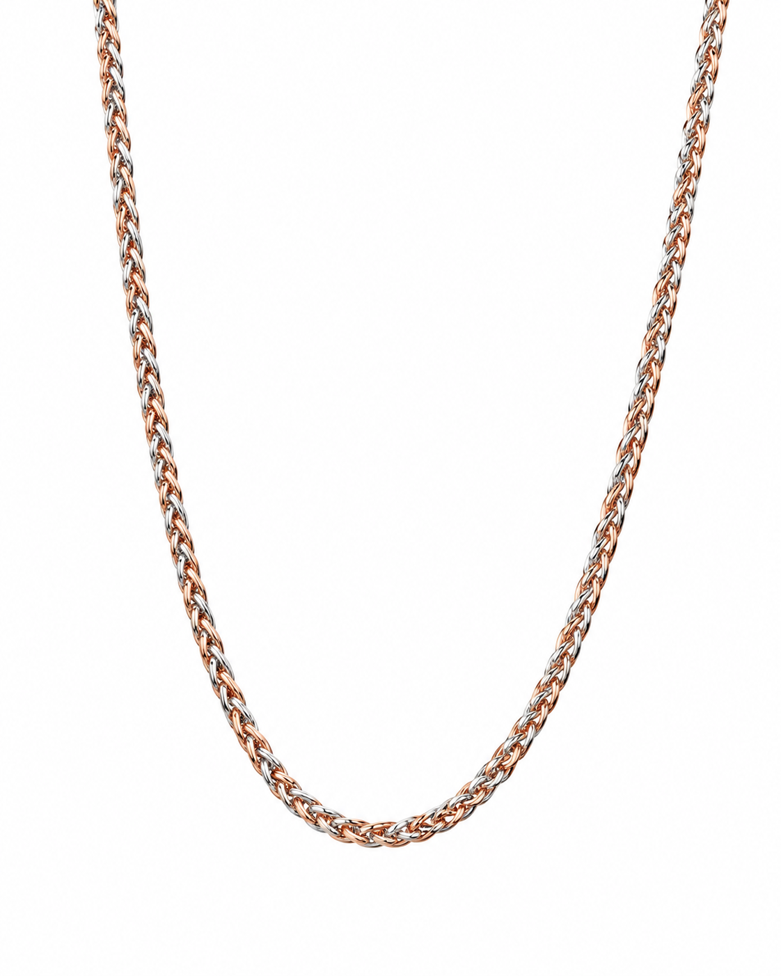 Cadena It Franco Oro blanco y Oro rosa 18k +1 / 3,09 Gr / 1,2 mm / 50 Cm