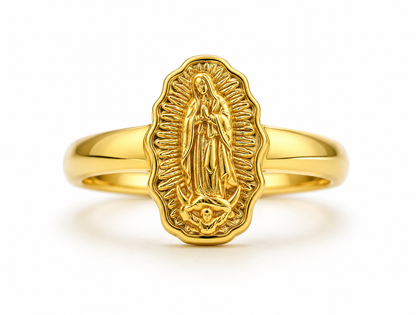 Anillo Virgen Guadalupe Oro amarillo 18k / Talla 8 / 1,47 Gr / 11 mm