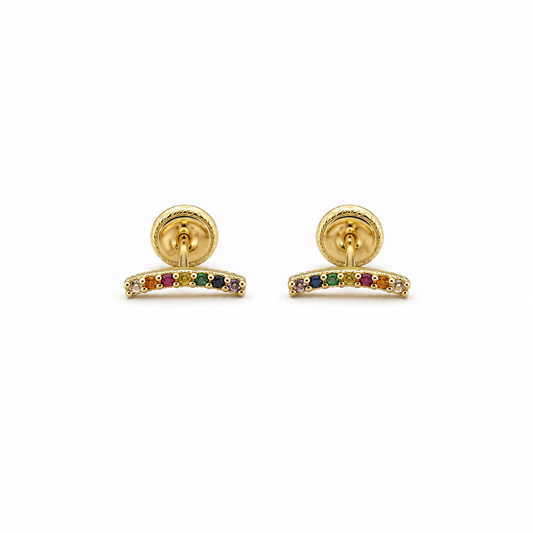 Topos Linea Multicolor Oro amarillo 18k 0,73 Gr / 10 mm
