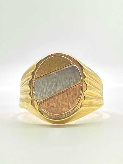Anillo Circulo Tres oros 18k / Talla 9 / 4,51 Gr / 15 mm