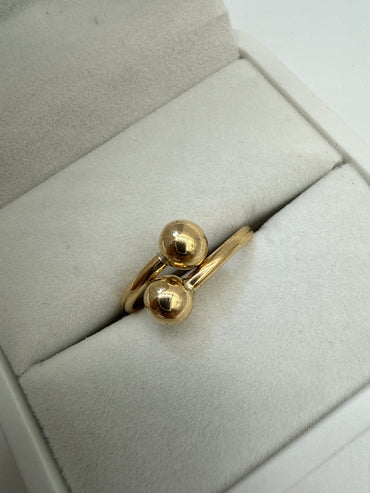 Anillo Tu Y Yo Oro amarillo 18k / Talla 7 1/2 / 1,34 Gr / 8 mm