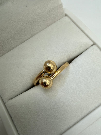Anillo Tu Y Yo Oro amarillo 18k / Talla 7 1/2 / 1,34 Gr / 8 mm