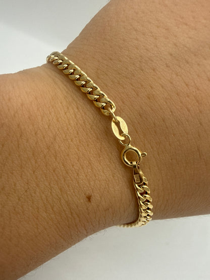 Pulso It Cubano Oro amarillo 18k 1,39 Gr / 3,40 mm / 19 Cm