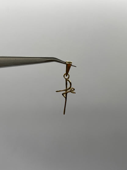 Dije Cruz Fe Oro amarillo 18k 0,64 Gr / 11,35 mm / 2,4 Cm