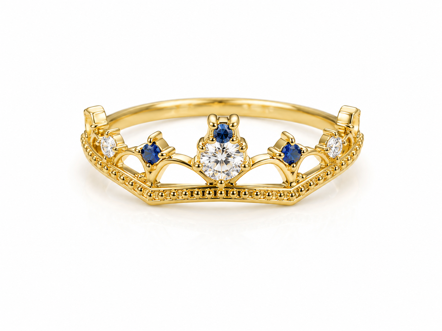 Anillo 15s Circon Blanco Oro amarillo 18k / Talla 6 1/2 / 1,49 Gr / 6 mm