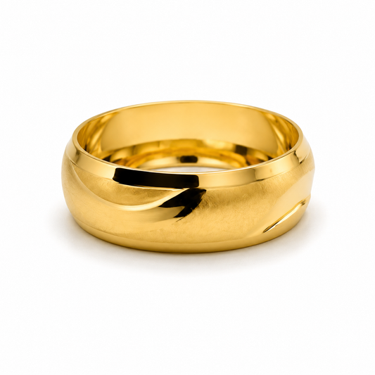 Anillo Matizado Oro amarillo 18k / Talla 7 1/4 / 2,34 Gr / 6,30 mm