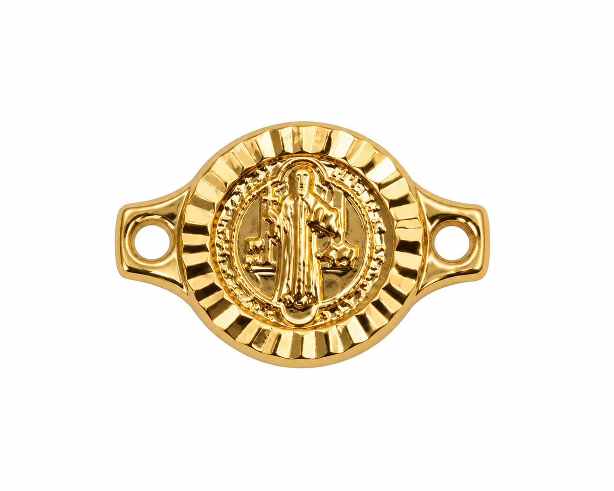 Herraje San Benito Diamantado Oro amarillo 18k 0,52 Gr / 1 Cm