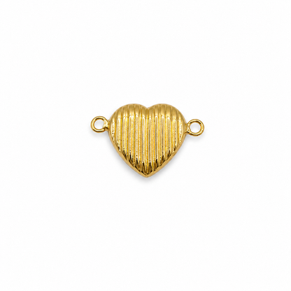 Herraje Corazon Rayado Oro amarillo 18k 0,59 Gr / 1,3 Cm