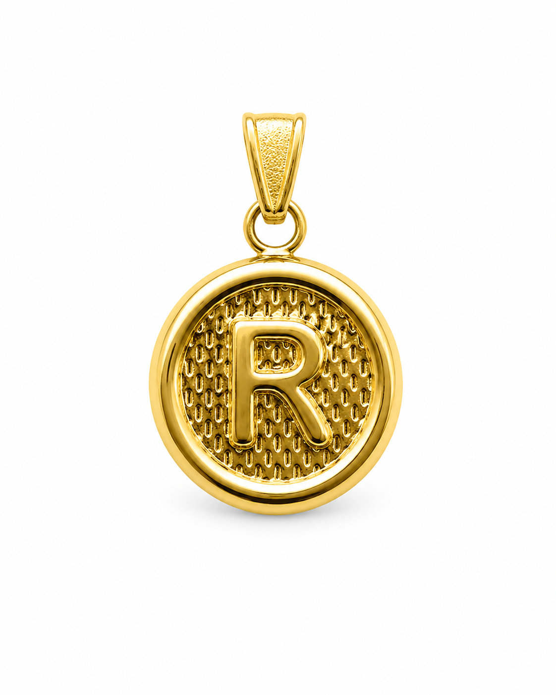 Dije Letra R Oro amarillo 18k 0,50 Gr / 10 mm / 1 Cm