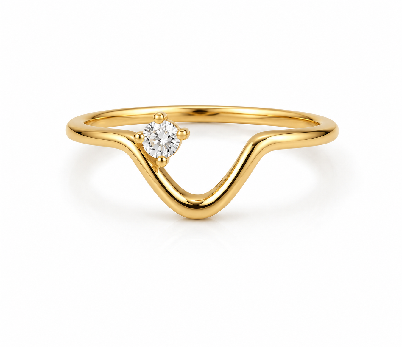 Anillo Anillo Circon Blanco Oro amarillo 18k / Talla 5 3/4 / 1,29 Gr / 6,20 mm