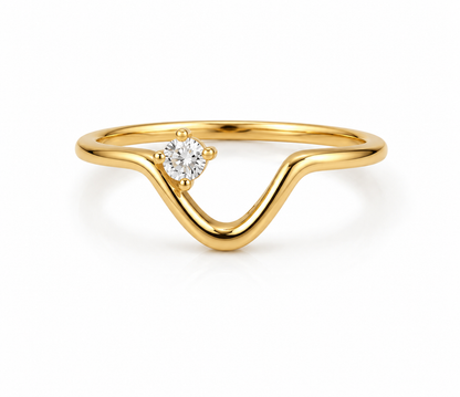 Anillo Anillo Circon Blanco Oro amarillo 18k / Talla 5 3/4 / 1,29 Gr / 6,20 mm