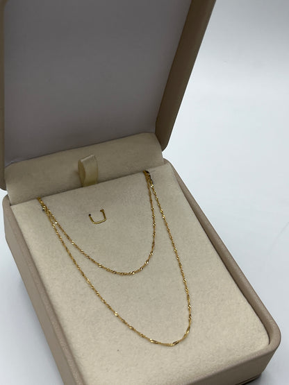 Cadena It Singapur Oro amarillo 18k +3 / 1,04 Gr / 0,60 mm / 45 Cm