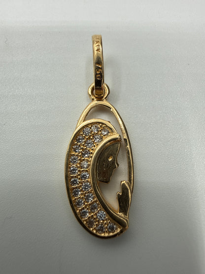 Dije Virgen Maria Oro amarillo 18k 1,27 Gr / 8 mm / 1,8 Cm