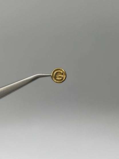Herraje Letra G Oro amarillo 18k 0,37 Gr / 1 Cm
