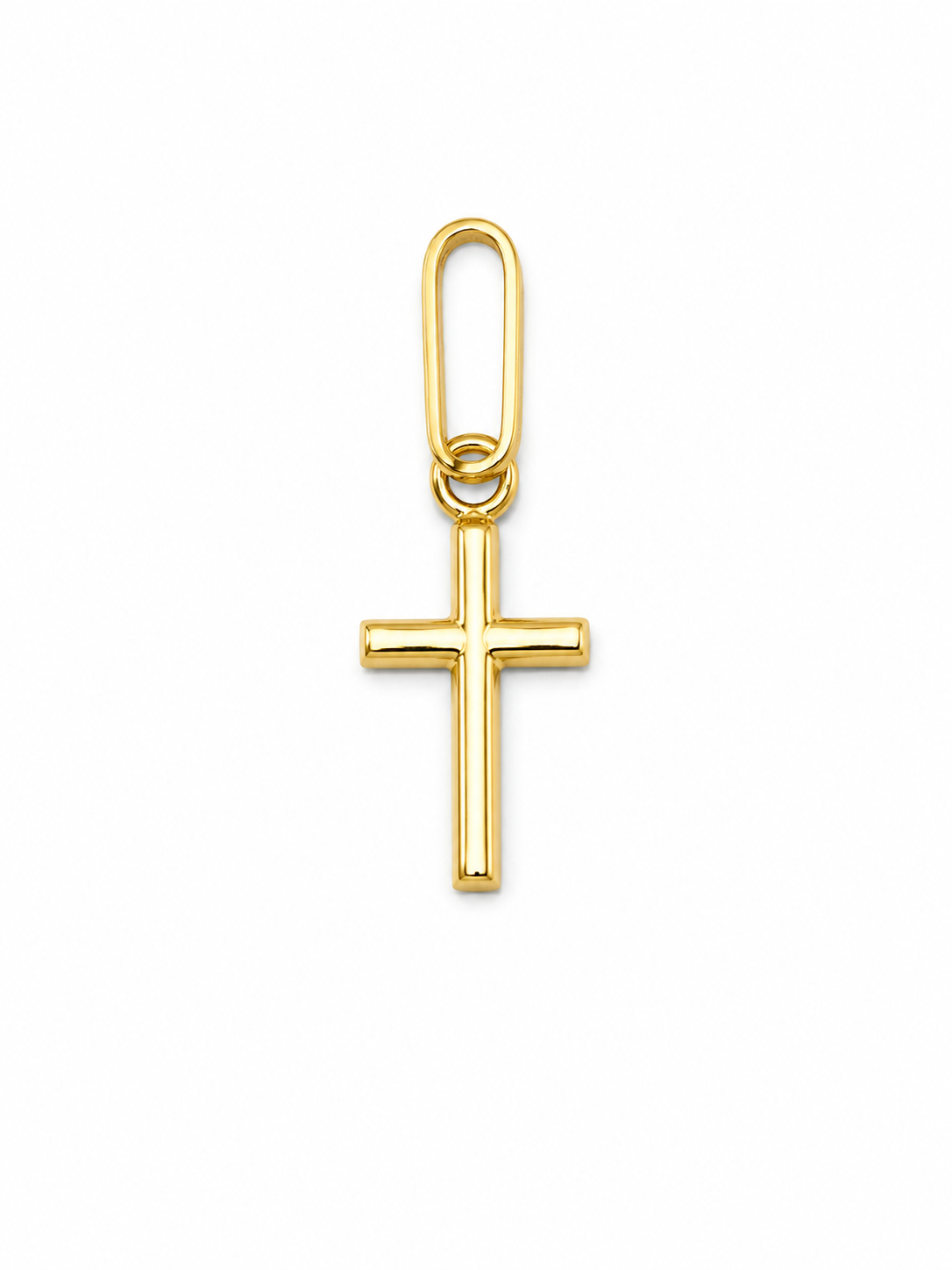 Dije Cruz Lisa Oro amarillo 18k 0,21 Gr / 5 mm / 1,1 Cm