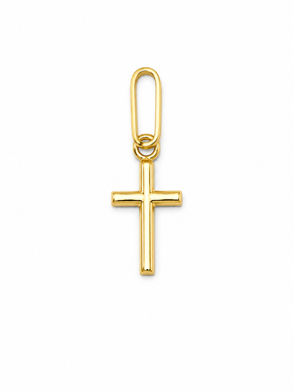 Dije Cruz Lisa Oro amarillo 18k 0,21 Gr / 5 mm / 1,1 Cm