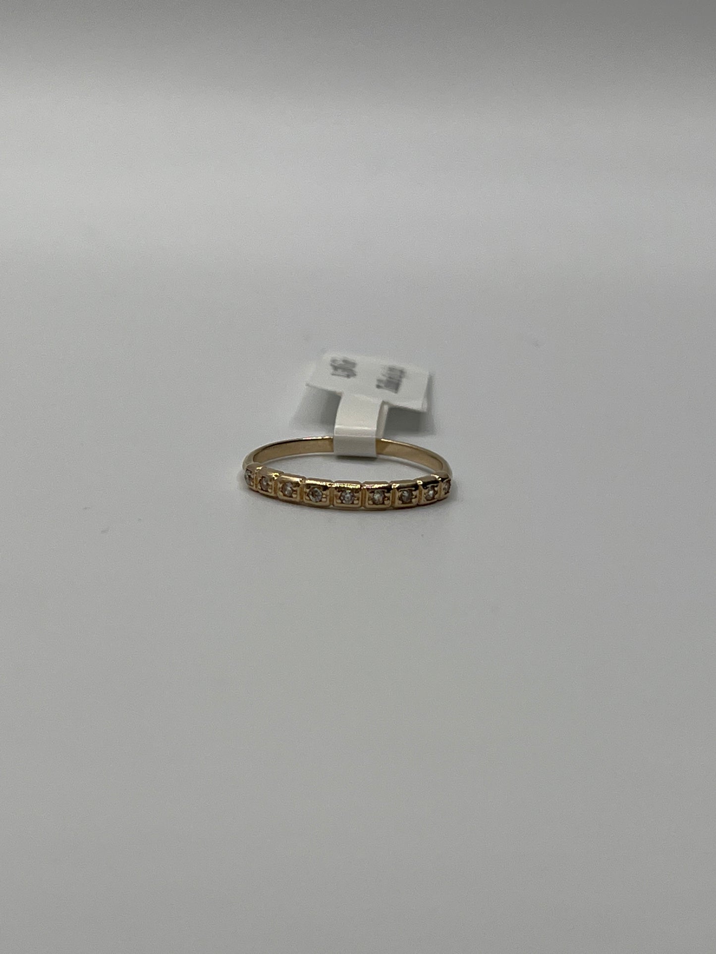Anillo Circon Blanco Oro amarillo 18k / Talla 6 1/2 / 1,56 Gr / 2,30 mm