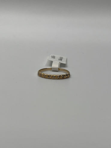 Anillo Circon Blanco Oro amarillo 18k / Talla 6 1/2 / 1,56 Gr / 2,30 mm