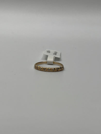 Anillo Circon Blanco Oro amarillo 18k / Talla 6 1/2 / 1,56 Gr / 2,30 mm