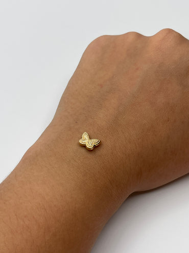 Herraje Mariposa Diamantada Oro amarillo 18k 0,30 Gr / 1 Cm