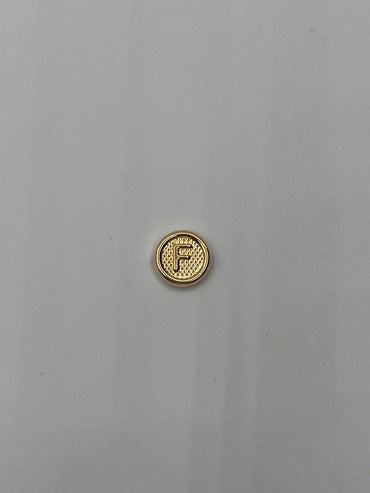 Herraje Letra F Oro amarillo 18k 0,38 Gr / 1 Cm