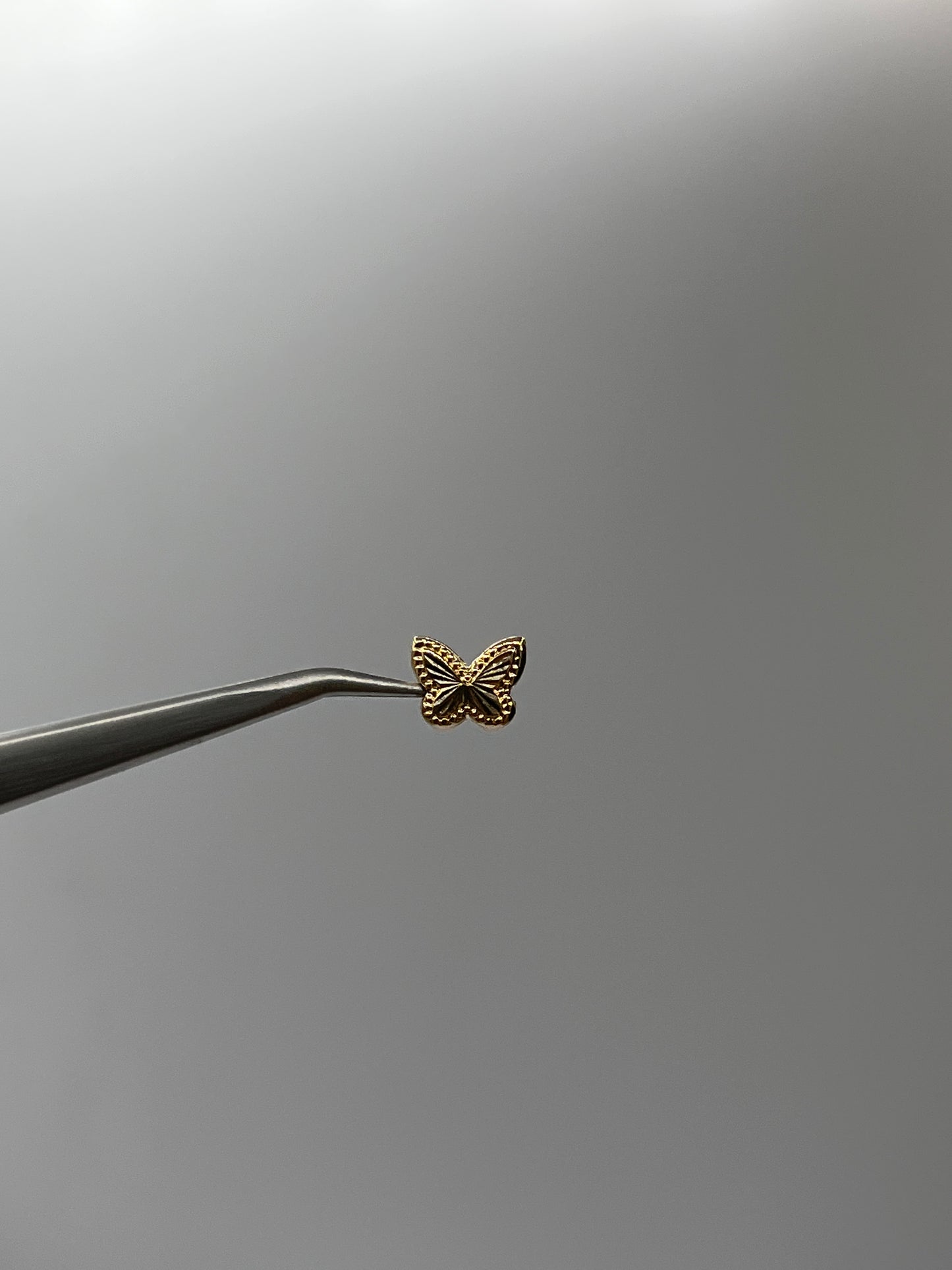 Herraje Mariposa Diamantada Oro amarillo 18k 0,30 Gr / 1 Cm