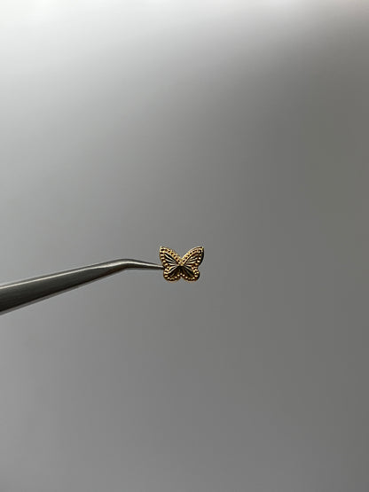 Herraje Mariposa Diamantada Oro amarillo 18k 0,30 Gr / 1 Cm