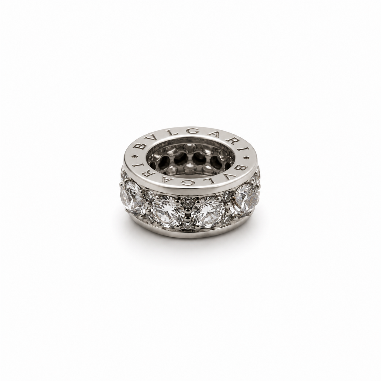 Herraje Separador Circon Blanco Oro blanco 18k +2 / 0,80 Gr / 0,8 cm