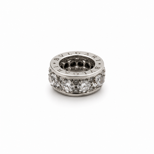 Herraje Separador Circon Blanco Oro blanco 18k +2 / 0,80 Gr / 0,8 cm