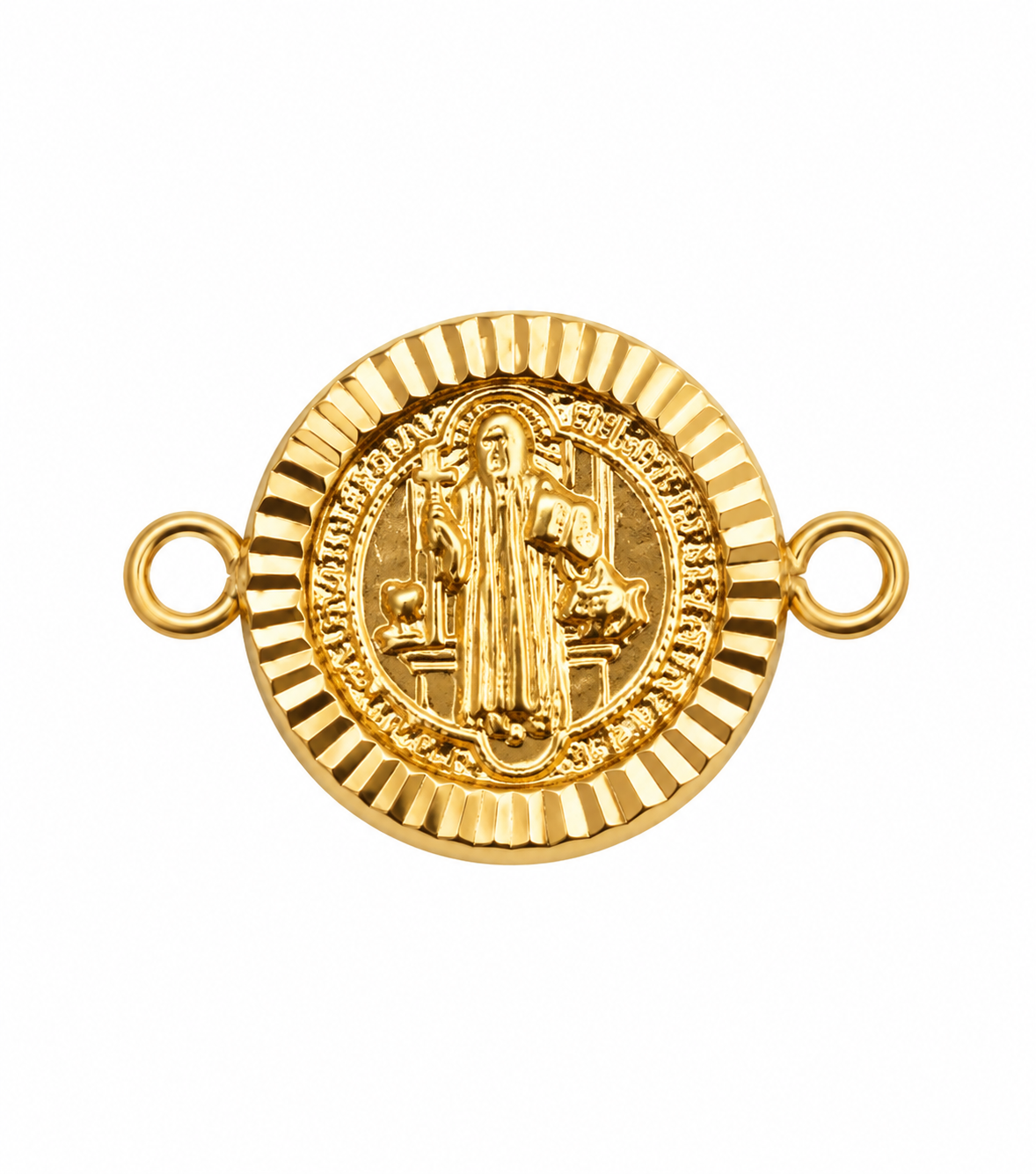 Herraje San Benito Diamantado Oro amarillo 18k 1,05 Gr / 1,4 Cm
