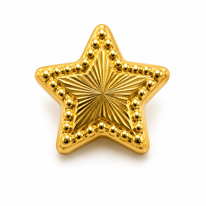 Herraje Estrella diamantada Oro amarillo 18k 0,28 Gr / 1 Cm