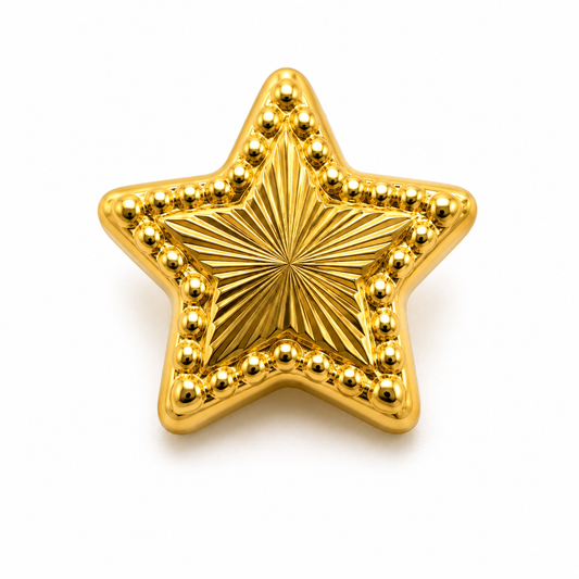 Herraje Estrella diamantada Oro amarillo 18k 0,28 Gr / 1 Cm