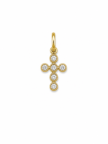 Dije cruz circon blanco Oro amarillo 18k 0,33 Gr / 5,60 mm / 0,9 Cm