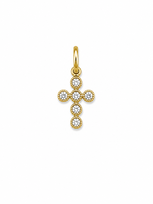 Dije cruz circon blanco Oro amarillo 18k 0,33 Gr / 5,60 mm / 0,9 Cm