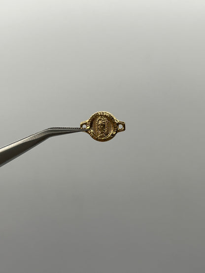 Herraje virgen Guadalupe Oro amarillo 18k 0,67 Gr / 0,9 Cm