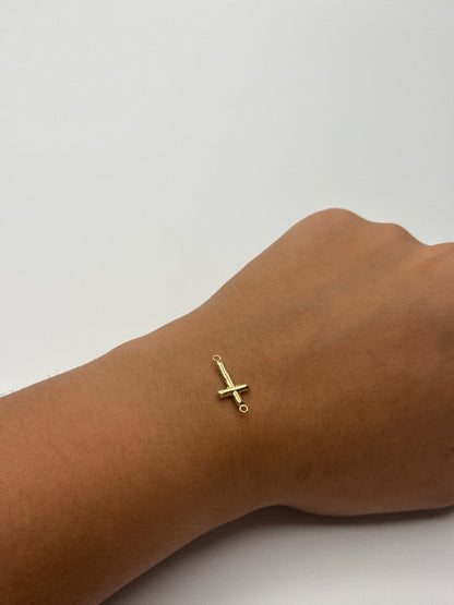Herraje Cruz Lisa Oro amarillo 18k 0,21 Gr / 1,7 Cm