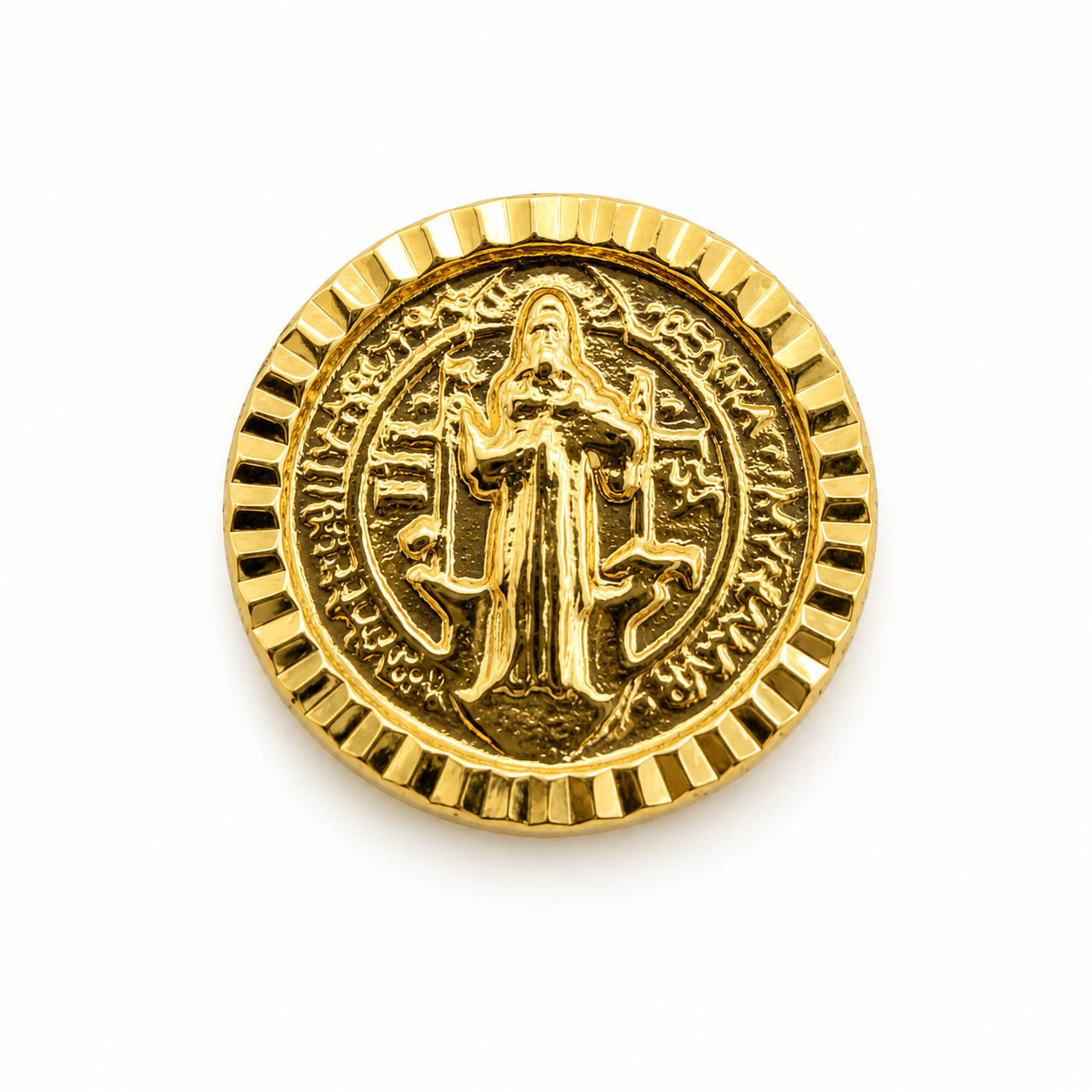 Herraje San Benito Diamantado Oro amarillo 18k 0,32 Gr / 0,8 Cm