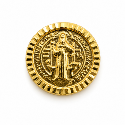 Herraje San Benito Diamantado Oro amarillo 18k 0,32 Gr / 0,8 Cm