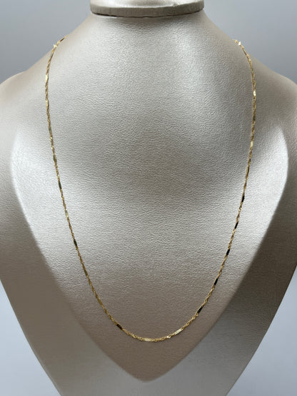 Cadena It Singapur Plana Oro amarillo 18k +3 / 1,53 Gr / 1,45 mm / 50 Cm
